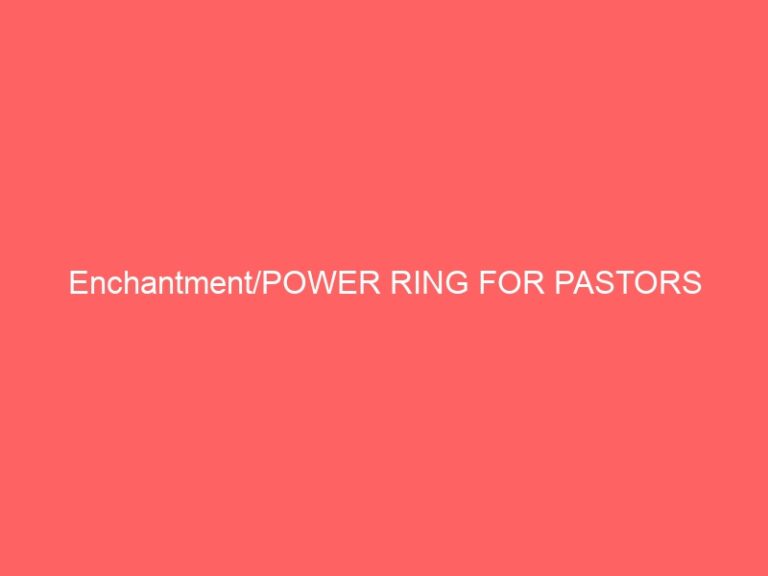 Enchantment/POWER RING FOR PASTORS