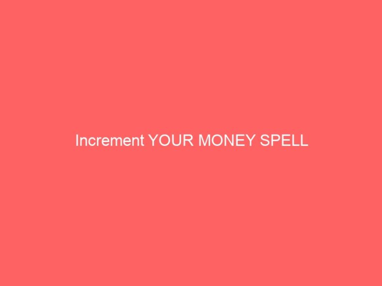 Increment YOUR MONEY PSYCHIC