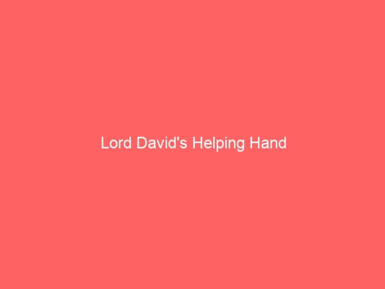 Lord David’s Helping Hand